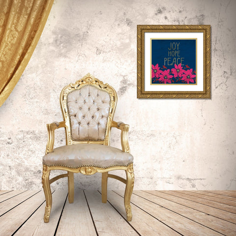 JOY HOPE PEACE Gold Ornate Wood Framed Art Print with Double Matting by Kimberly, Allen