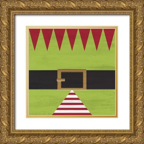 Elf Shirt Gold Ornate Wood Framed Art Print with Double Matting by Kimberly, Allen