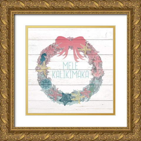 MELE KALIKIMAKA Gold Ornate Wood Framed Art Print with Double Matting by Kimberly, Allen