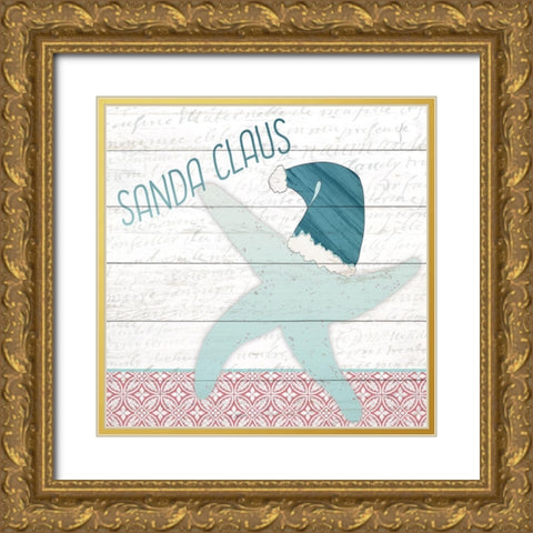 Sanda Claus Gold Ornate Wood Framed Art Print with Double Matting by Kimberly, Allen