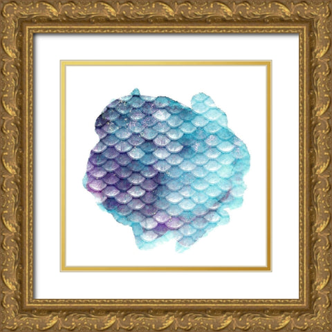 Lets Be Mermaids 2 Gold Ornate Wood Framed Art Print with Double Matting by Kimberly, Allen