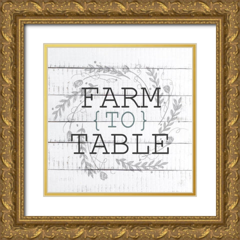 Farmhouse Fresh Gold Ornate Wood Framed Art Print with Double Matting by Kimberly, Allen