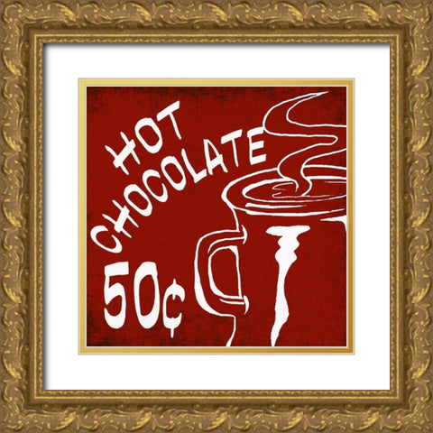 Hot Chocolate Gold Ornate Wood Framed Art Print with Double Matting by Kimberly, Allen