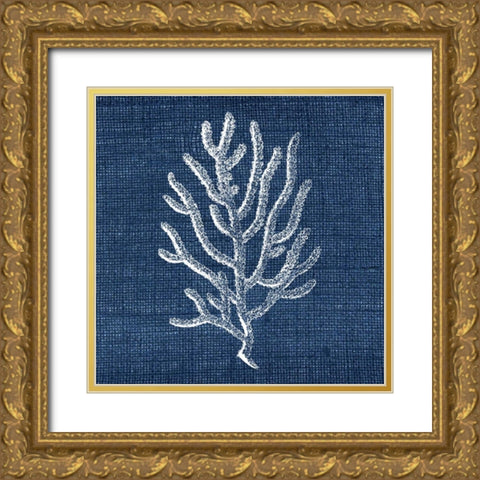 Indigo Sea 1 Gold Ornate Wood Framed Art Print with Double Matting by Allen, Kimberly