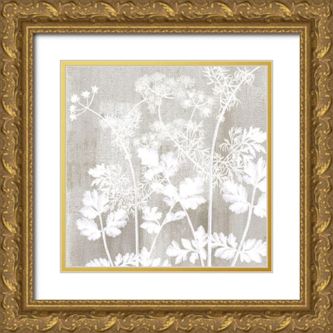 Neutral Botanical Square 2 Gold Ornate Wood Framed Art Print with Double Matting by Kimberly, Allen
