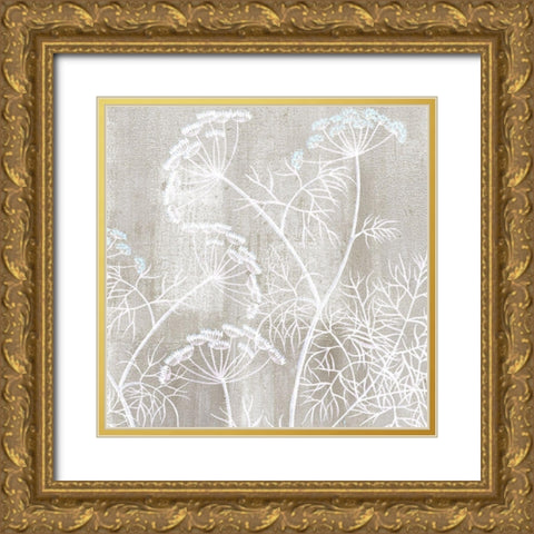 Neutral Botanical Square 3 Gold Ornate Wood Framed Art Print with Double Matting by Kimberly, Allen