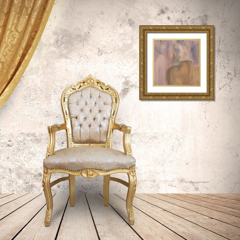 Potted Pink Gold Ornate Wood Framed Art Print with Double Matting by Kimberly, Allen