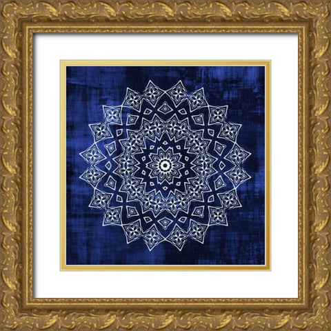 Indigo Mandala 2 Gold Ornate Wood Framed Art Print with Double Matting by Allen, Kimberly