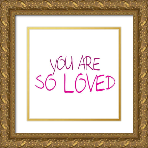 XOXO 3 Gold Ornate Wood Framed Art Print with Double Matting by Allen, Kimberly