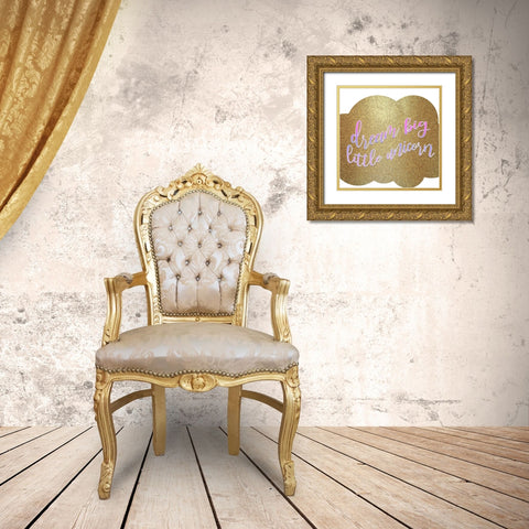 Little Unicorn 2 Gold Ornate Wood Framed Art Print with Double Matting by Kimberly, Allen