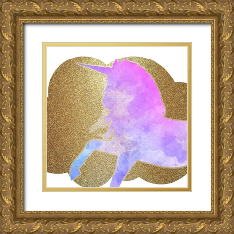 Little Unicorn 3 Gold Ornate Wood Framed Art Print with Double Matting by Kimberly, Allen