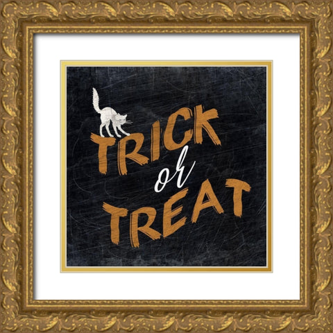 Trick or Treat Gold Ornate Wood Framed Art Print with Double Matting by Kimberly, Allen