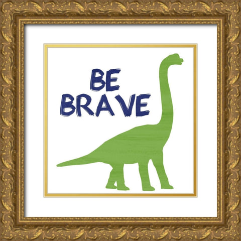 Brave Dino 1 Gold Ornate Wood Framed Art Print with Double Matting by Kimberly, Allen