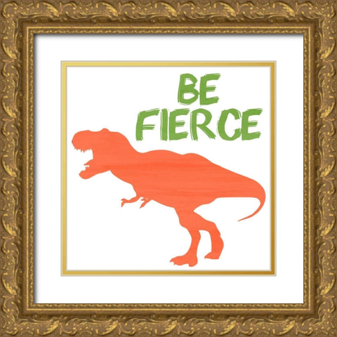 Brave Dino 2 Gold Ornate Wood Framed Art Print with Double Matting by Kimberly, Allen