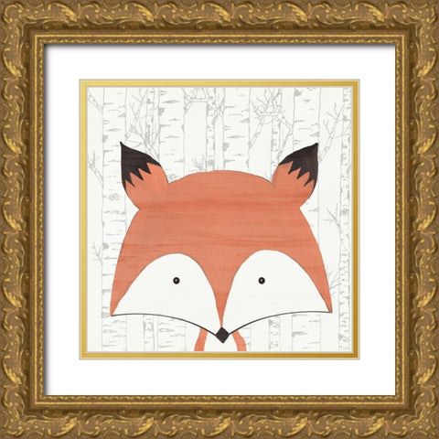 Woodland Friends 2 Gold Ornate Wood Framed Art Print with Double Matting by Kimberly, Allen