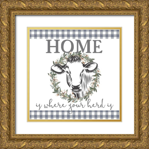 Homebody 3 Gold Ornate Wood Framed Art Print with Double Matting by Kimberly, Allen