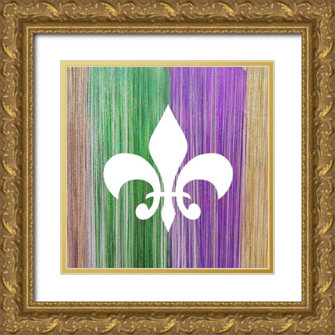 Mardi Gras 1 Gold Ornate Wood Framed Art Print with Double Matting by Kimberly, Allen