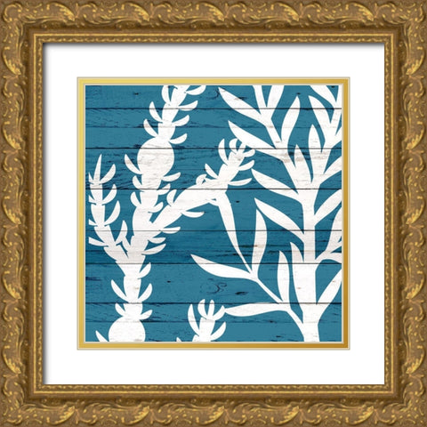 Sea Blues 2 Gold Ornate Wood Framed Art Print with Double Matting by Kimberly, Allen