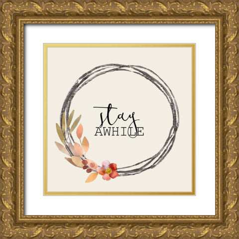 Colors of Fall 6 Gold Ornate Wood Framed Art Print with Double Matting by Kimberly, Allen