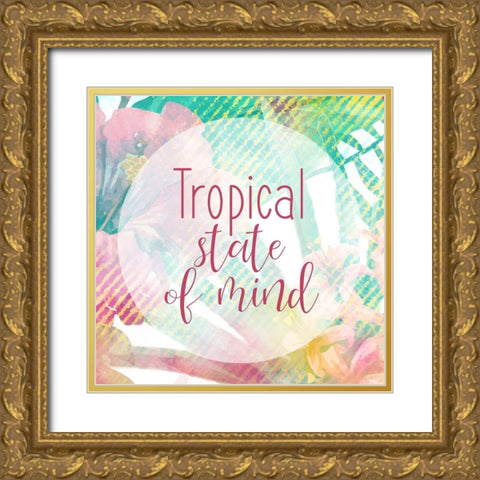 Tropical State 2 Gold Ornate Wood Framed Art Print with Double Matting by Kimberly, Allen