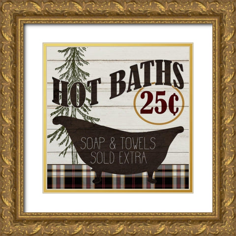 Hot Baths Gold Ornate Wood Framed Art Print with Double Matting by Kimberly, Allen