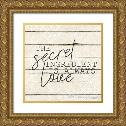Secret Ingredient Squared Gold Ornate Wood Framed Art Print with Double Matting by Kimberly, Allen