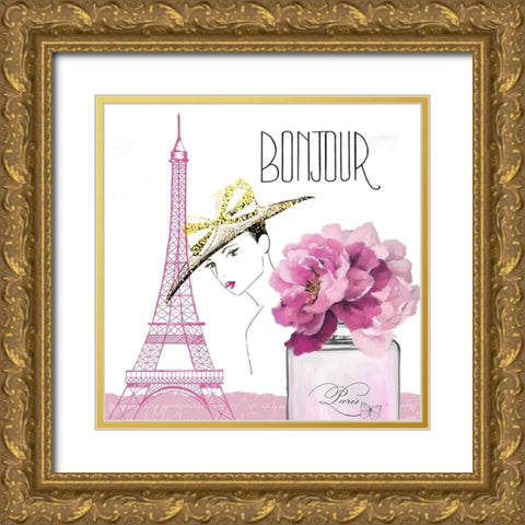 Paris Scents 8 Gold Ornate Wood Framed Art Print with Double Matting by Kimberly, Allen