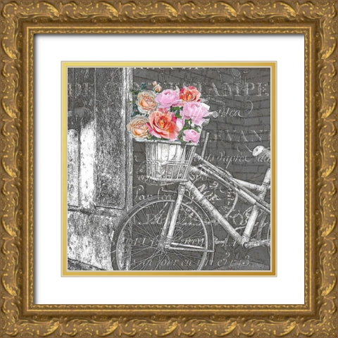 Paris Blooms 2 Gold Ornate Wood Framed Art Print with Double Matting by Kimberly, Allen