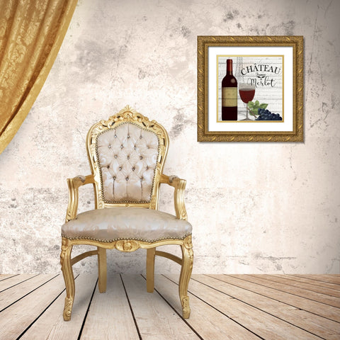 Vino Paris 1 Gold Ornate Wood Framed Art Print with Double Matting by Kimberly, Allen