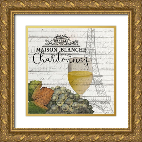 Vino Paris 2 Gold Ornate Wood Framed Art Print with Double Matting by Kimberly, Allen