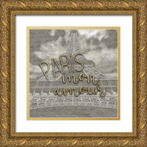 Mon Amour 2 Gold Ornate Wood Framed Art Print with Double Matting by Kimberly, Allen