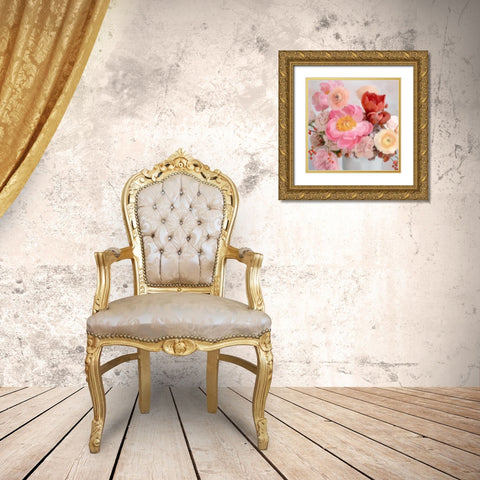 Summer Bouquet Gold Ornate Wood Framed Art Print with Double Matting by Kimberly, Allen
