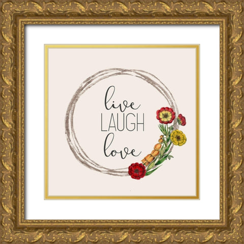 Live Well 6 Gold Ornate Wood Framed Art Print with Double Matting by Kimberly, Allen