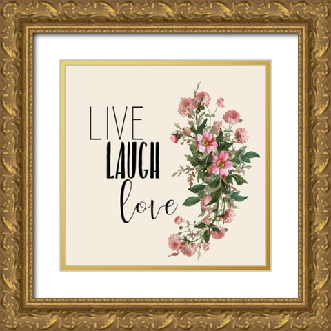Live Laugh Love 6 Gold Ornate Wood Framed Art Print with Double Matting by Kimberly, Allen
