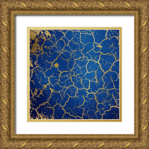 Peacock Hues 3 Gold Ornate Wood Framed Art Print with Double Matting by Kimberly, Allen