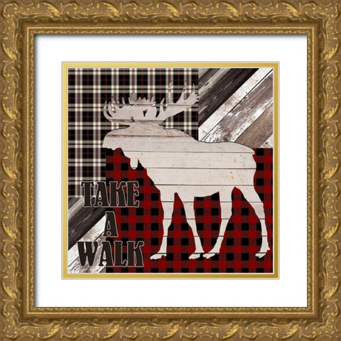 The Lodge 2 Gold Ornate Wood Framed Art Print with Double Matting by Kimberly, Allen