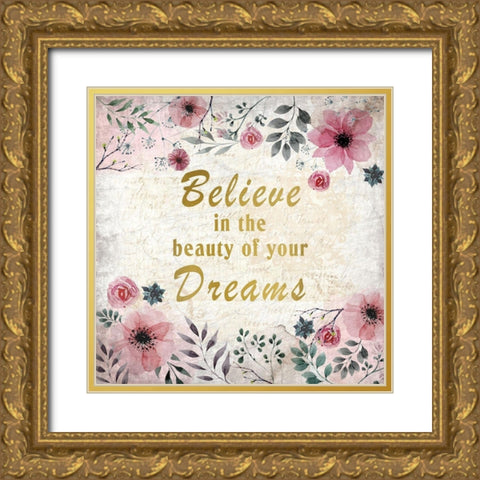 Blooming Dreams 3 Gold Ornate Wood Framed Art Print with Double Matting by Kimberly, Allen