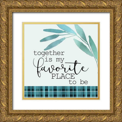Blue Hues 9 Gold Ornate Wood Framed Art Print with Double Matting by Kimberly, Allen
