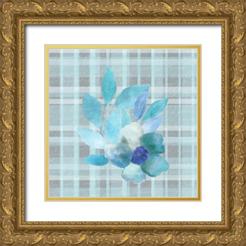 Blue Hues 10 Gold Ornate Wood Framed Art Print with Double Matting by Kimberly, Allen