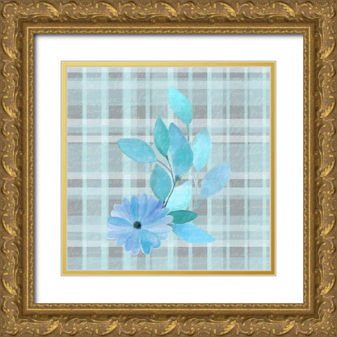 Blue Hues 11 Gold Ornate Wood Framed Art Print with Double Matting by Kimberly, Allen