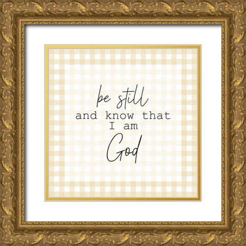 Be Still Gold Ornate Wood Framed Art Print with Double Matting by Kimberly, Allen