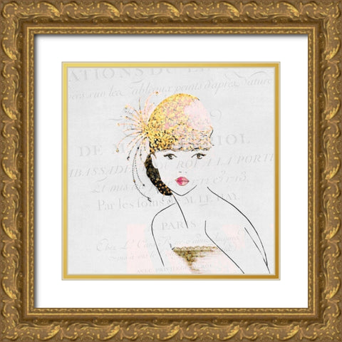 Glam 2 Gold Ornate Wood Framed Art Print with Double Matting by Kimberly, Allen