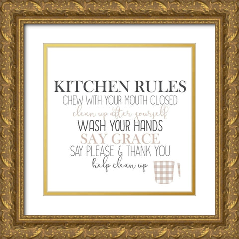 In The Kitchen E Gold Ornate Wood Framed Art Print with Double Matting by Kimberly, Allen