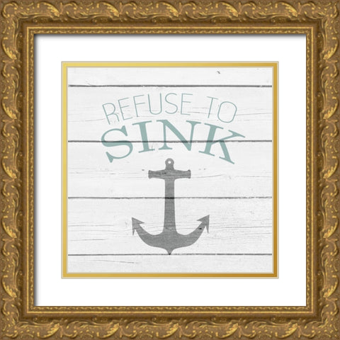 Your Compass and Anchor 1 Gold Ornate Wood Framed Art Print with Double Matting by Kimberly, Allen