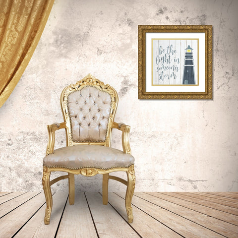 Anchor Lighthouse 2 Gold Ornate Wood Framed Art Print with Double Matting by Kimberly, Allen