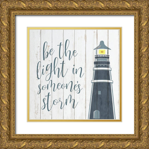 Anchor Lighthouse 2 Gold Ornate Wood Framed Art Print with Double Matting by Kimberly, Allen