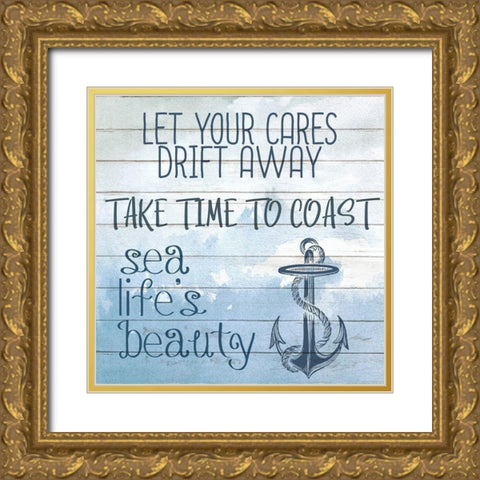 Lessons From The Ocean 1 Gold Ornate Wood Framed Art Print with Double Matting by Kimberly, Allen