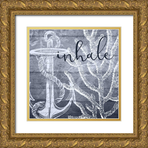Inhale Exhale 1 Gold Ornate Wood Framed Art Print with Double Matting by Kimberly, Allen