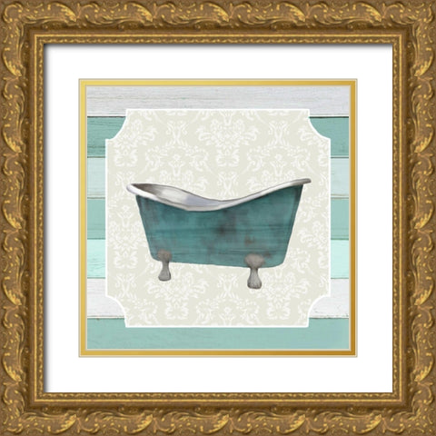 Bubble Bath 3 Gold Ornate Wood Framed Art Print with Double Matting by Kimberly, Allen