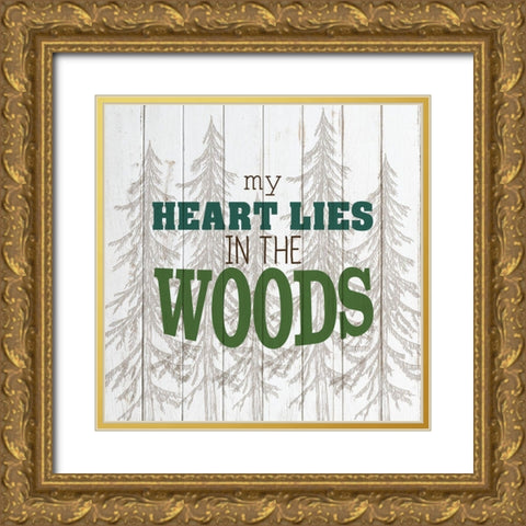 The Mountains 2 Gold Ornate Wood Framed Art Print with Double Matting by Kimberly, Allen